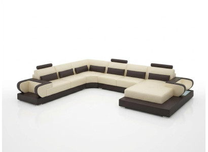 Skórzana sofa kanapa Żywy krajobraz Narożnik kanapa Narożnik Ustaw Design Modern Sofa G8003