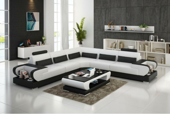 Skórzana sofa kanapa Żywy krajobraz Narożnik kanapa Narożnik Ustaw Design Modern Sofa G8003B