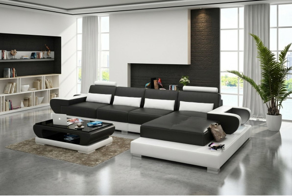 Skórzana sofa kanapa Żywy krajobraz Narożnik kanapa Narożnik Ustaw Design Modern Sofa G8003C
