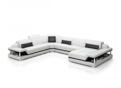 Skórzana sofa kanapa Żywy krajobraz Narożnik kanapa Narożnik Ustaw Design Modern Sofa G8004