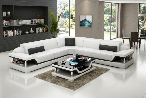Skórzana sofa kanapa Żywy krajobraz Narożnik kanapa Narożnik Ustaw Design Modern Sofa G8004B