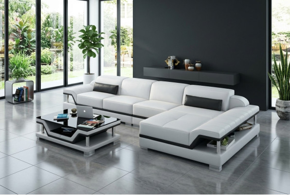 Designerska skórzana sofa kanapa Podkładka Zestaw narożny zestaw do siedzenia Skóra Couchen 8004C