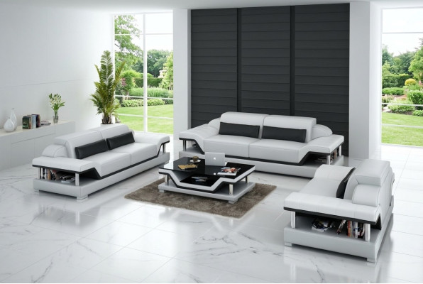 Skórzana sofa Kanapa Żywy krajobraz 3+2+1 miejsce do siedzenia Ustawić Design Sofa Zestaw sofowy