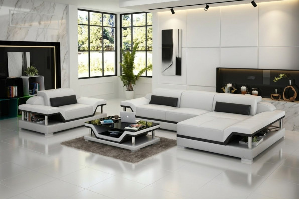 Design Skórzana Sofa Sofa Kanapa Podkładka Narożnik Żywy krajobraz Ustawić Sofy Nowy G8004F