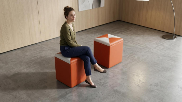 Design Podkładka Stołek Podnóżek Ottoman Siedziba Szezlong Tapicerowany FT006