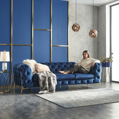 Chesterfield Włókienniczy Sofa Podkładka Siedziba Couch Big XXL 3 miejsce do siedzenia Materiałowe kanapy