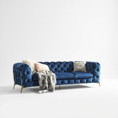 Chesterfield Włókienniczy Sofa Podkładka Siedziba Couch Big XXL 3 miejsce do siedzenia Materiałowe kanapy
