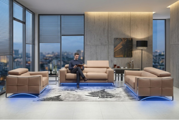 Zestaw sofowy Skóra Sofa Zestaw 3+2 (bez Fotel) Kanapa Siedziba Podkładka Ustawić 1504