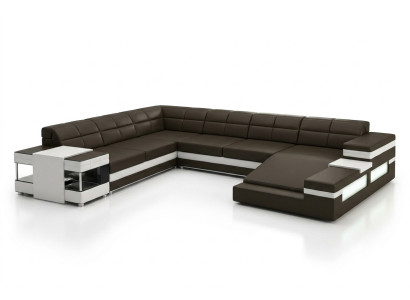 Skórzana sofa kanapa Żywy krajobraz Narożnik kanapa Narożnik Ustawić Design Modern Sofa 1201B