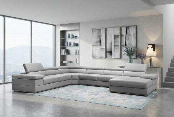 Skórzana sofa kanapa Żywy krajobraz Narożnik kanapa Narożnik Ustaw Design Modern Sofa 1530B