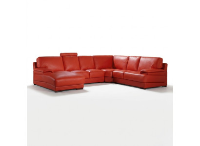 Skórzana sofa Żywy krajobraz Narożnikowa kanapa Podkładka Narożnik Siedziba Couch Ustawić U Form XXL Big