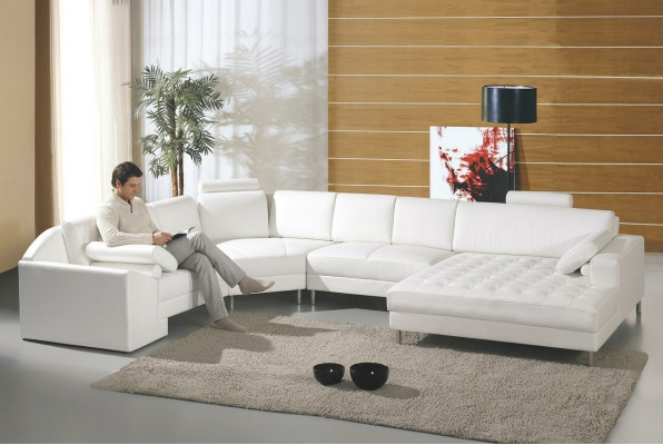 Nowoczesny Żywy krajobraz z Chesterfield Przyciski Skórzana Sofa Sofa Couch Podkładka