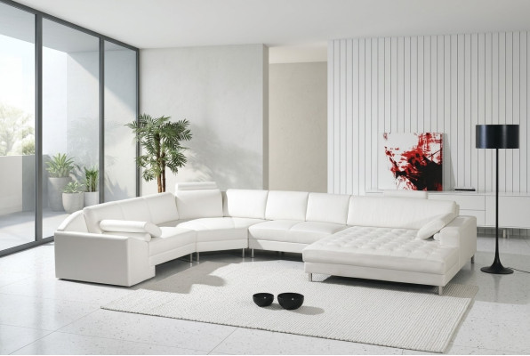 Nowoczesny Żywy krajobraz z Chesterfield Przyciski Skórzana Sofa Sofa Couch Podkładka