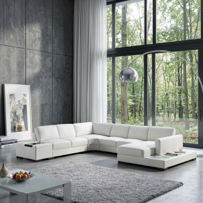 Sofa skórzana Narożnikowa kanapa Sofa Żywy krajobraz Podkładka Siedziba Zestaw narożny XXL Duże sofy Nowa