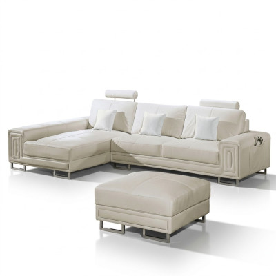 Skórzana sofa sofa kanapa Podkładka Narożnik Ustawić 190x334cm Żywy krajobraz L kształt 2055