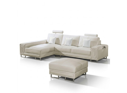 Skórzana sofa sofa kanapa Podkładka Narożnik Ustawić 190x334cm Żywy krajobraz L kształt 2055