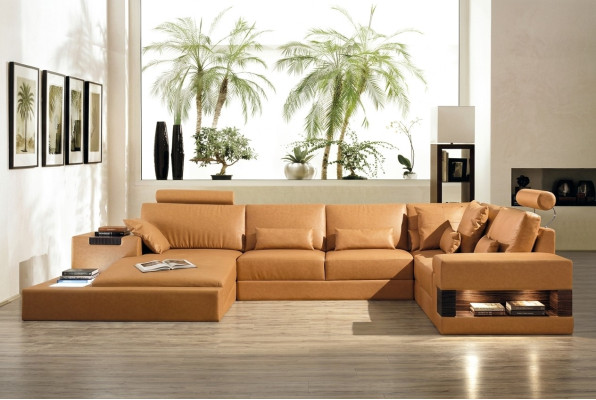 Duża skórzana sofa xxl Sofa Podkładka Narożnik salon Ustaw u formularza Żywy krajobraz