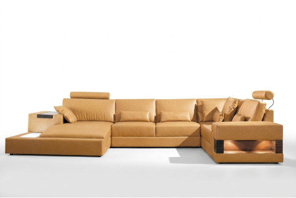 Duża skórzana sofa xxl Sofa Podkładka Narożnik salon Ustaw u formularza Żywy krajobraz