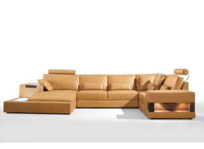 Duża skórzana sofa xxl Sofa Podkładka Narożnik salon Ustaw u formularza Żywy krajobraz