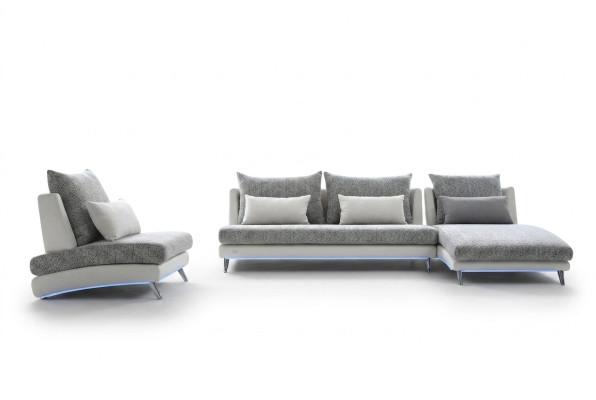 Modern Design Narożnikowa kanapa Podkładka Kanapa Ustawić 155x390cm Materiał Włókienniczy Sofa Narożnik