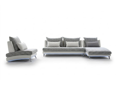 Modern Design Narożnikowa kanapa Podkładka Kanapa Ustawić 155x390cm Materiał Włókienniczy Sofa Narożnik