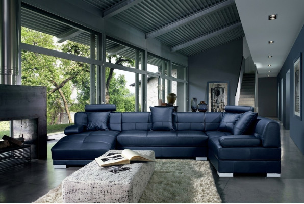 Skórzana sofa kanapa Żywy krajobraz Narożnikowa kanapa Narożnik Ustaw Design Modern Decor