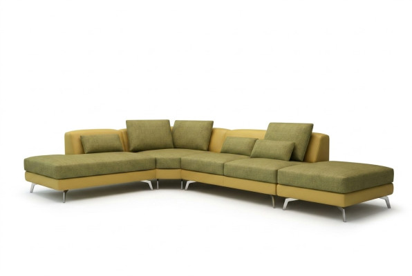 Skórzana sofa kanapa Żywy krajobraz Narożnikowa kanapa Narożnik Ustaw Design Modern Sofa 5111