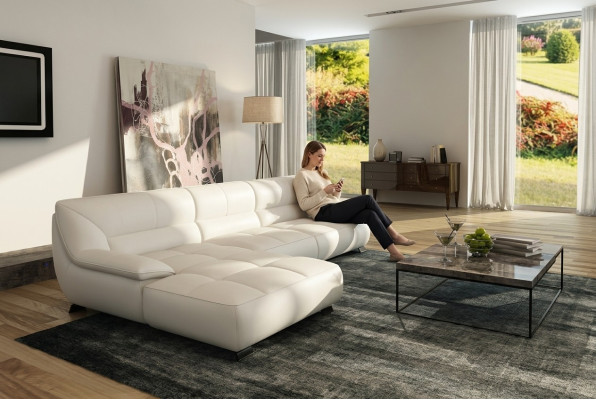 Skórzana sofa kanapa Żywy krajobraz Narożnikowa kanapa Narożnik Ustaw Design Modern Sofa