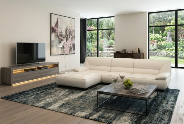 Skórzana sofa kanapa Żywy krajobraz Narożnikowa kanapa Narożnik Ustaw Design Modern Sofa