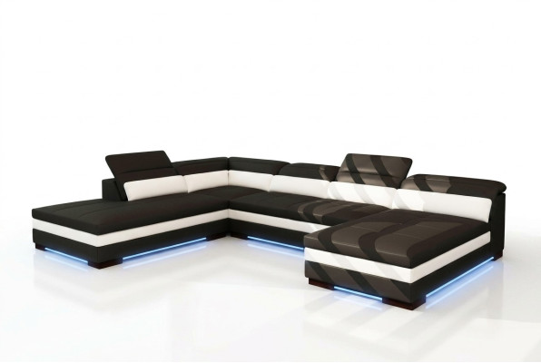 Skórzana sofa kanapa Żywy krajobraz Narożnikowa kanapa Narożnik Ustaw Design Modern Sofa 5127