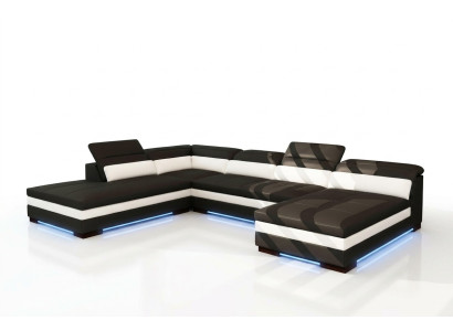 Skórzana sofa kanapa Żywy krajobraz Narożnikowa kanapa Narożnik Ustaw Design Modern Sofa 5127