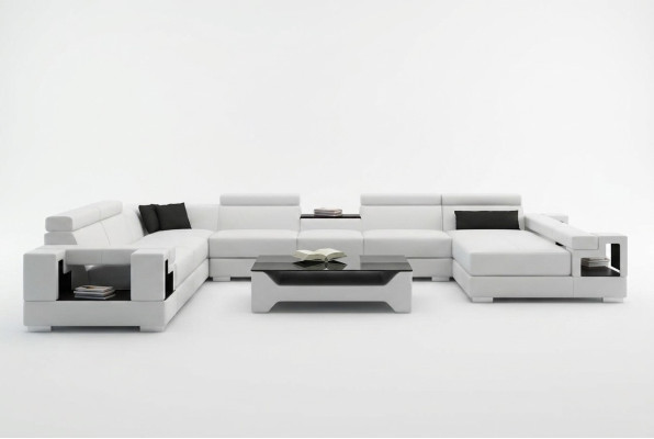 Skórzana sofa kanapa Żywy krajobraz Narożnikowa kanapa Narożnik Ustaw Design Modern Sofa 6138