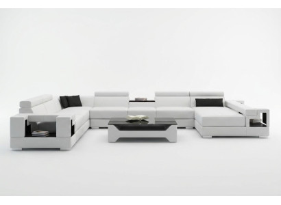 Skórzana sofa kanapa Żywy krajobraz Narożnikowa kanapa Narożnik Ustaw Design Modern Sofa 6138