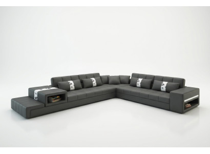 Skórzana sofa kanapa Żywy krajobraz Narożnikowa kanapa Narożnik Ustaw designerską sofę nowoczesną