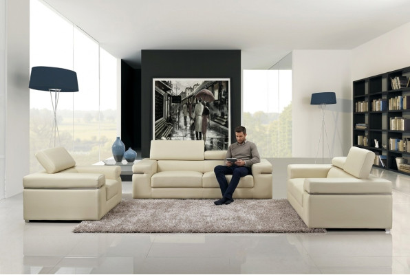 Zestaw sofowy Couch 80 20 Podkładka Skóra Sofa Salon Siedziba 3+2+1 Zestaw