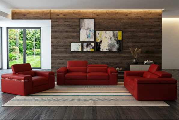 Zestaw sofowy Kanapa Podkładka Skóra Sofa Salon Siedziba 3+2+1 Zestaw Obcios