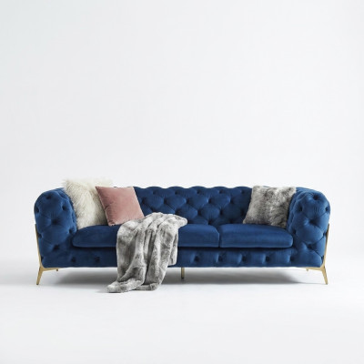 Chesterfield Aksamit Couch Sofa Podkładka Zestaw sofowy Obcios XXL Big Couch