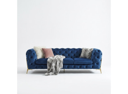 Chesterfield Aksamit Couch Sofa Podkładka Zestaw sofowy Obcios XXL Big Couch