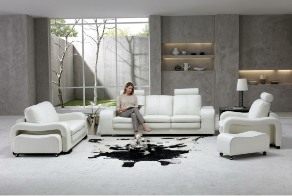 Skórzana sofa kanapa Żywy krajobraz 3+2+1 miejsce do siedzenia Ustawić Design Modern Sofa A1112