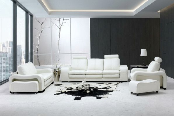 Skórzana sofa kanapa Żywy krajobraz 3+2+1 miejsce do siedzenia Ustawić Design Modern Sofa A1112