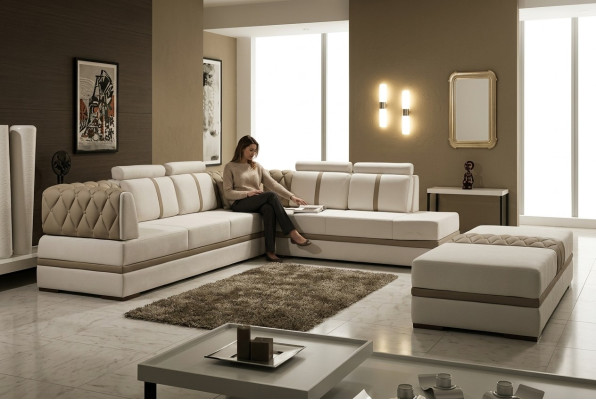 Sofa skórzana kanapa Żywy krajobraz Narożnik kanapa Narożnik Ustaw Design Nowoczesna Sofa Nowość A1128