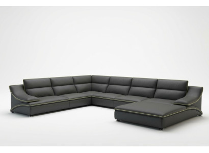 Skórzana sofa kanapa Żywy krajobraz Narożnikowa kanapa Narożnik Ustaw Design Modern Sofa