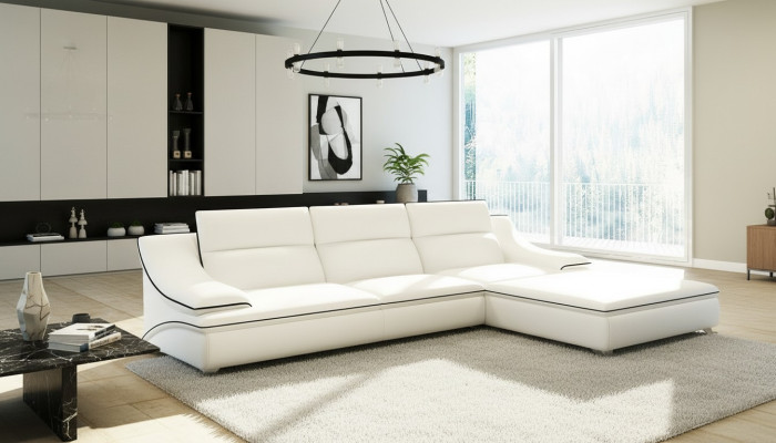 Skórzana sofa kanapa Żywy krajobraz Narożnik kanapa Narożnik Ustawić Design Modern Sofa A1160C