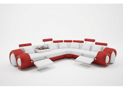 Skórzana sofa kanapa Żywy krajobraz Narożnik kanapa Narożnik Ustaw Design Modern Sofa A1163
