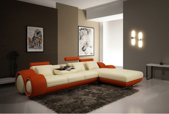 Skórzana sofa kanapa Żywy krajobraz Narożnik kanapa Narożnik Ustaw Design Modern Sofa A1163E