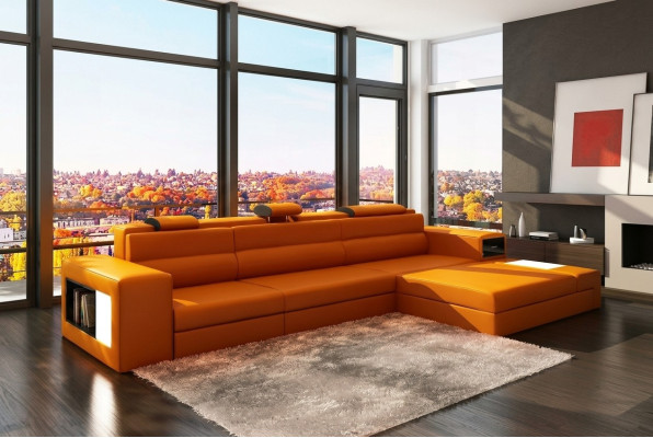 Skórzana sofa kanapa Żywy krajobraz Narożnik kanapa Narożnik Ustaw Design Modern Sofa B2006B