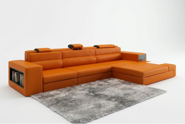 Skórzana sofa kanapa Żywy krajobraz Narożnik kanapa Narożnik Ustaw Design Modern Sofa B2006B