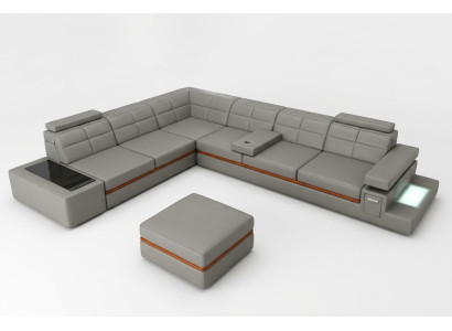 Skórzana sofa kanapa Żywy krajobraz Narożnik kanapa Narożnik Ustaw Design Modern Sofa B2011