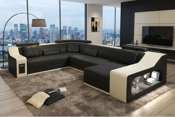 Sofa skórzana kanapa Żywy krajobraz Narożnik kanapa Narożnik Ustawić Design Nowoczesna Sofa Nowość B2017