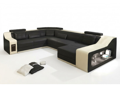 Sofa skórzana kanapa Żywy krajobraz Narożnik kanapa Narożnik Ustawić Design Nowoczesna Sofa Nowość B2017